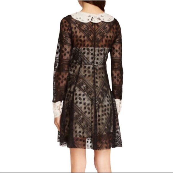 Free People  Talk that Talk Peter Pan Collar Fit and Flare Lace Dress - Picture 15 of 16